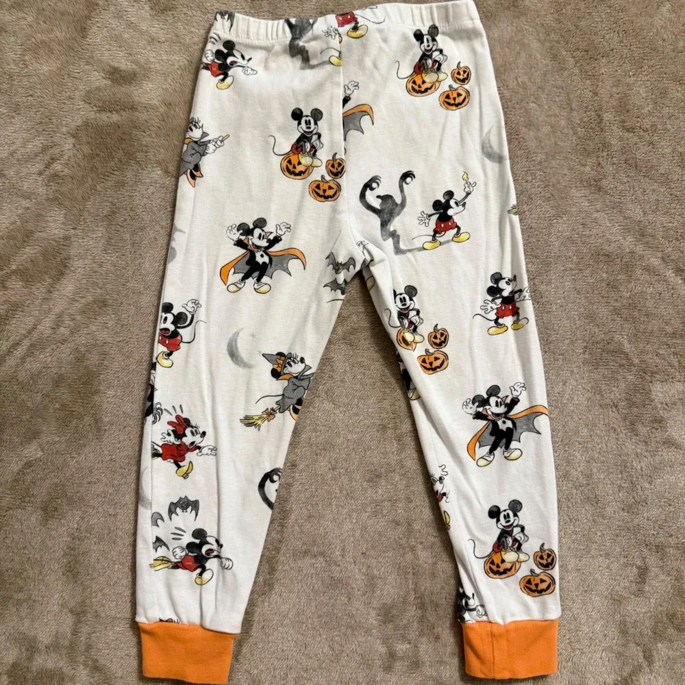 Pottery Barn Kids Disney Mickey Mouse Halloween Organic Cotton Pajamas 3T Set